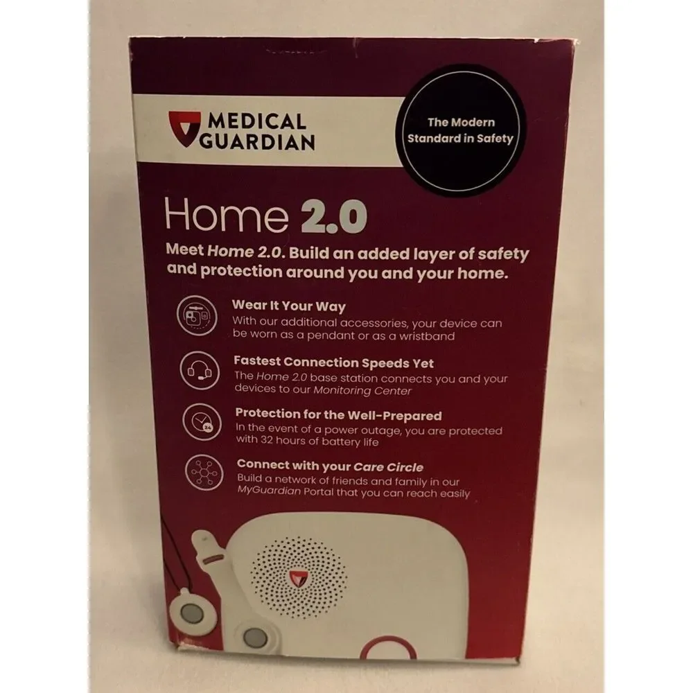 Medical Guardian Home 2.0 Complete Device Kit Home Care Senior Elderly Wristband